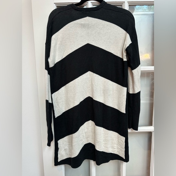 Volcom Chevron Black & Off White Knit Long Sleeve Sweater Dress Size Small S - Picture 6 of 13